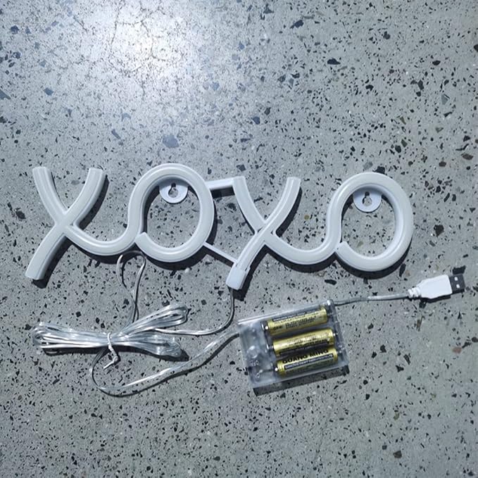 Ulalaza Neon Light Sign LED XOXO Night Lights USB Operated Decorative Marquee Sign Bar Pub Store Club Garage Home Party Decor