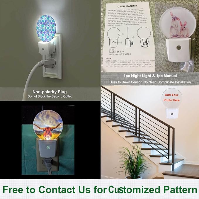 Flower Butterflies Night Light Purple Spring Crocuses Flowers Garden Butterfly LED Dusk to Dawn Plug-in Nightlight Auto Sensor for Bedroom Bathroom Hallway Living Room