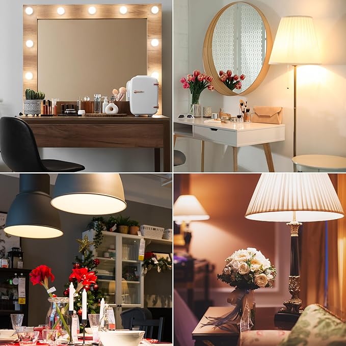 LED Vanity Light Bulbs, 60W Equivalent, Bathroom Light Bulbs 3000K Warm White, 800 Lumens, G25 Globe Bulb for Makeup Mirror, Round Shape, 7W, 120V, Non-Dimmable, 10 Pack