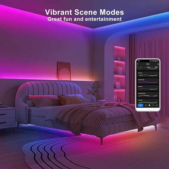 Tatazone 32.8ft Bluetooth RGB+IC COB Led Strip Light with App, Chasing COB Light Strip, Segmented Control, Music Sync, Color Changing Led Lights for Home Decor, Gaming, Cabinet, Desk
