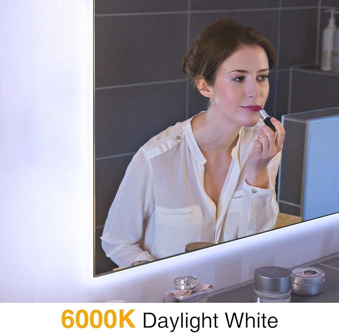 Onforu White LED Strip Lights, 32.8FT 6000K Super Bright Dimmable Tape Light Kit, 600 LEDs Daylight Easter Rope Light, 12V Flexible Strip Lighting for Mirror, Under Cabinet, Home, Bedroom (Pack of 2)