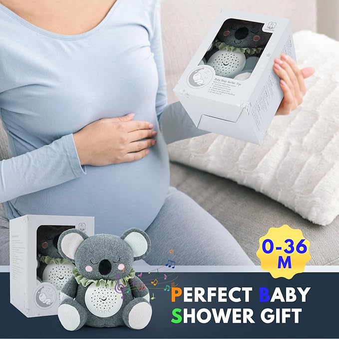 Baby Sleep Soother Bedtime Koala with Night Light Star Projector, Soft Cotton Stuffed Animal Toys for Boys Girls, Lullaby Music, White Noise for Newborn Shower Gifts