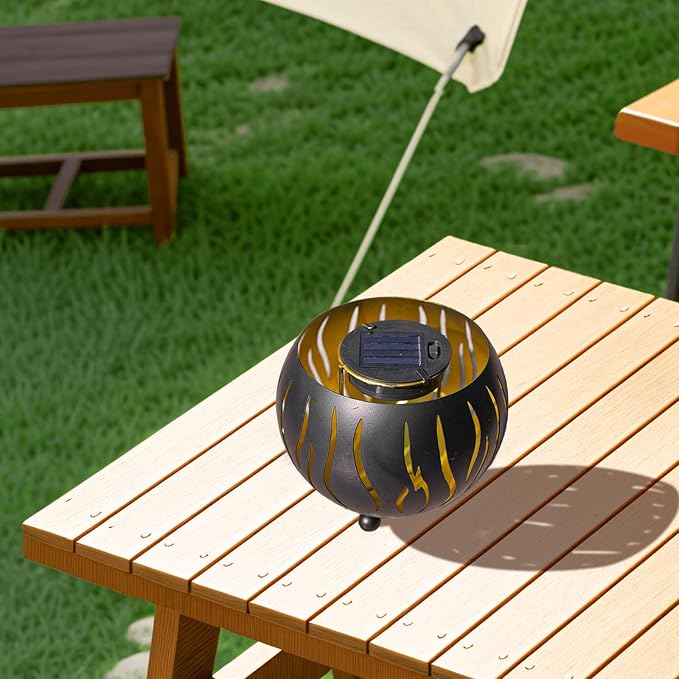 Solar Lanterns Outdoor Waterproof, Solar Lights for Outside Patio Porch Garden Tabletop Deco,2026 Gardening Lovers Mom Gifts(Wave Lines)