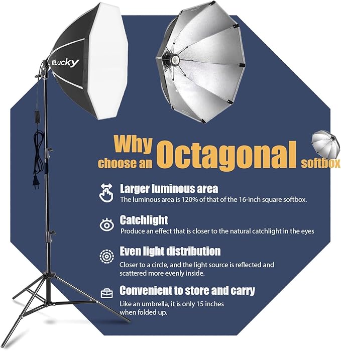 2-Pack 20" Softbox Lighting Kit | 3000-6500K 85W Dimmable LED Bulbs, Remote Control, 63" Tripod | Studio, Portrait & Video Recording