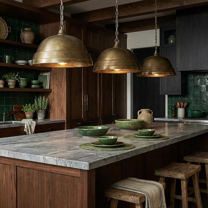 Capital Lighting 330311XB Sedona Handcrafted Sand-Cast Aluminum Industrial Metal Dome Pendant, 1-Light 100 Watts, 12" H x 18" W, Oxidized Brass