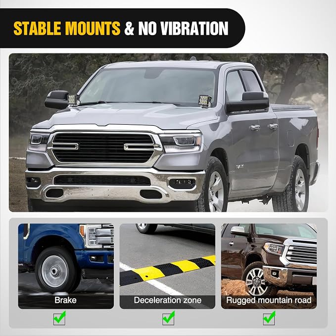 Nilight LED Light Bar Mounting Bracket 2PCS Universal Hood Pods Clamp Black | No Drilling, Adjustable Aluminum Mount Holder, Mount 4x4 Off-Road Fog Work A-Pillar Lamp on Truck SUV Pickup Van