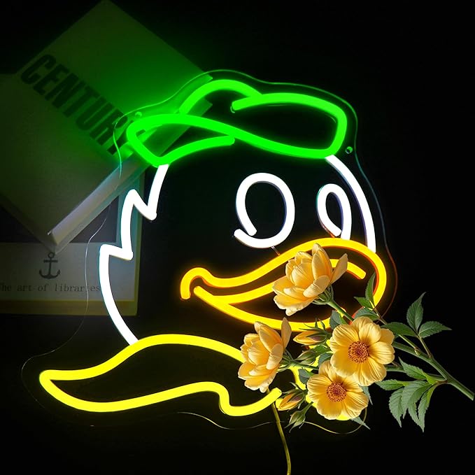 Neon Sign, Duck Neon Signs for Wall Decor LED Light up Signs Home Decor for Bedroom, Man Cave, Gaming Room, Party, Club, Pub, Bar Decoration Christmas Halloween Easter Gift USB Operated