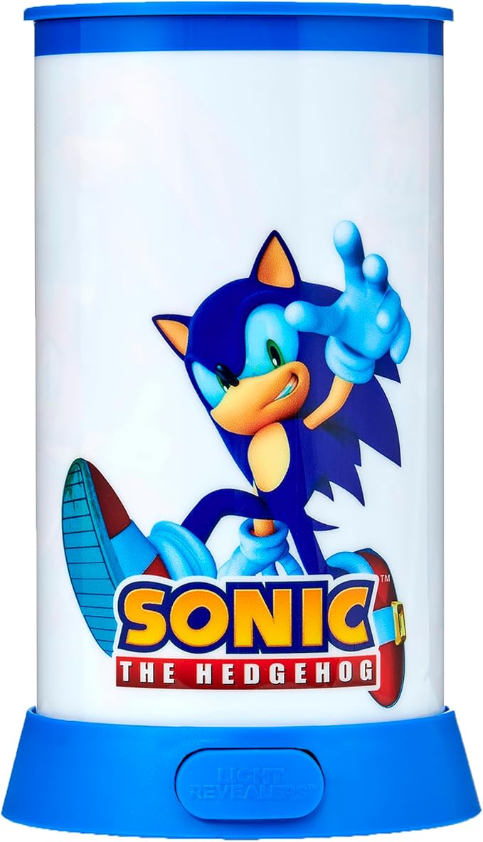 Wow Stuff! Light Revealers Lamp - Sonic The Hedgehog - 7.5" Night Light, 360 Image Scene & Character Reveal, Auto-Off, Illuminating Kids Room Decor