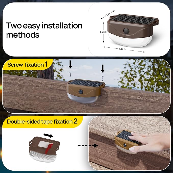 Solar Deck Lights Outdoor 12 Pack, 12 Color Changing Solar Powered Step Lighting with Remote, IP67 Waterproof Led RGB Colors Lamp for Outside Fence, Step, Stair Railing, Wall, Patio, Pool