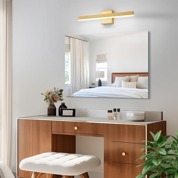 Gold Bathroom Vanity Light Fixture 23.6'' 20W Dimmable 5CCT LED Hardwired | Bathroom Light Fixture Over Mirror, Bathroom Wall Sconce, Rust-resistant, ETL Certificated, 2700K/3000K/3500K/4000K/5000K