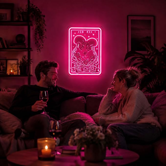 Neon Sign, Skull Neon Signs for Wall Decor LED Signs Neon Light | Skull Lover Neon Sign for Bedroom, Man Cave, Gaming Room, Home Decor, Skeleton Halloween Decor, Pink Decor, Gift, USB Powered