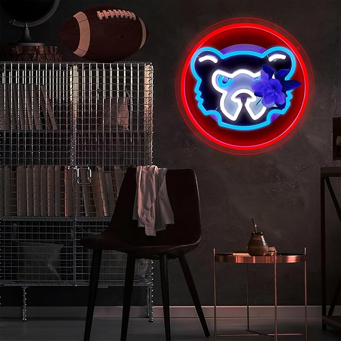 Balanar Baseball Neon Sign for Sport Club Wall Decor,Dimmable Baseball Sport LED Neon Light For Man Cave Or Garage, Bar,Dorm Room, Party,Game Room Decoration (12.2 * 12.2 inches)