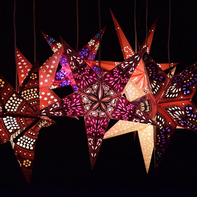Fizz Paper Star Lantern with 12 Foot Power Cord Included