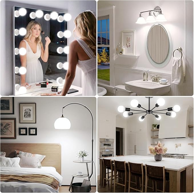 Brightever G25 Globe Light Bulbs 60 Watt, 5W 5000K Daylight White LED Vanity Light Bulbs, E26 Base Bathroom Light Bulbs Over Mirror, Non-Dimmable Round Light Bulb, 600LM, 8-Pack