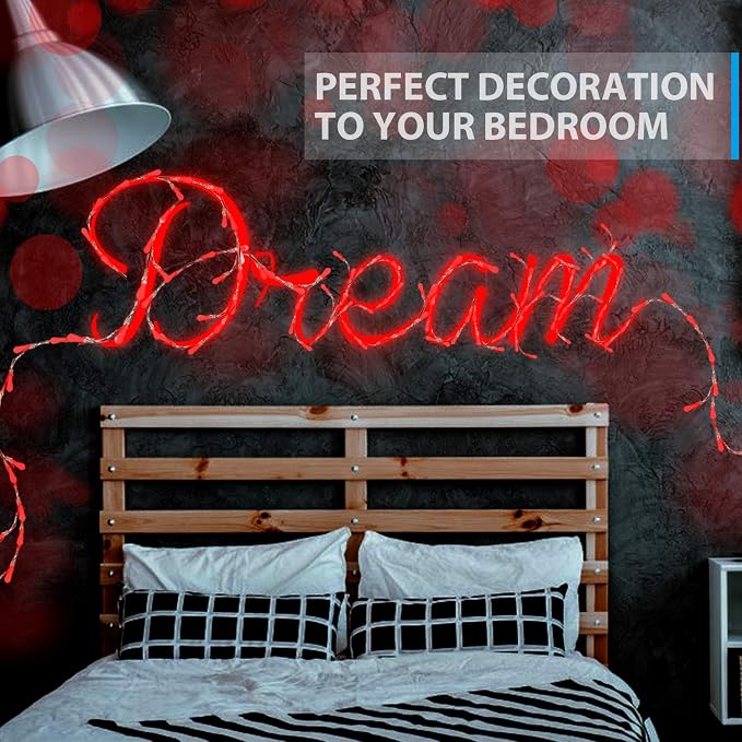Ariceleo USB Powered Fairy Lights, 100 led 33 ft. USB Plug in Copper Wire USB String Lights for Bedroom Christmas Decoration Wedding Party Firefly Lights (Red,1 Pack)