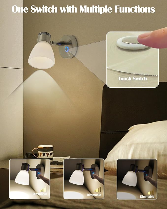 THALASSA RV Interior Lights LED 12V Fixtures Dimmable Boat Reading Lamp 12 Volts 3W Wall Sconce LED for Marine Caravan Camper Van Indoor Warm White Sconces Lighting