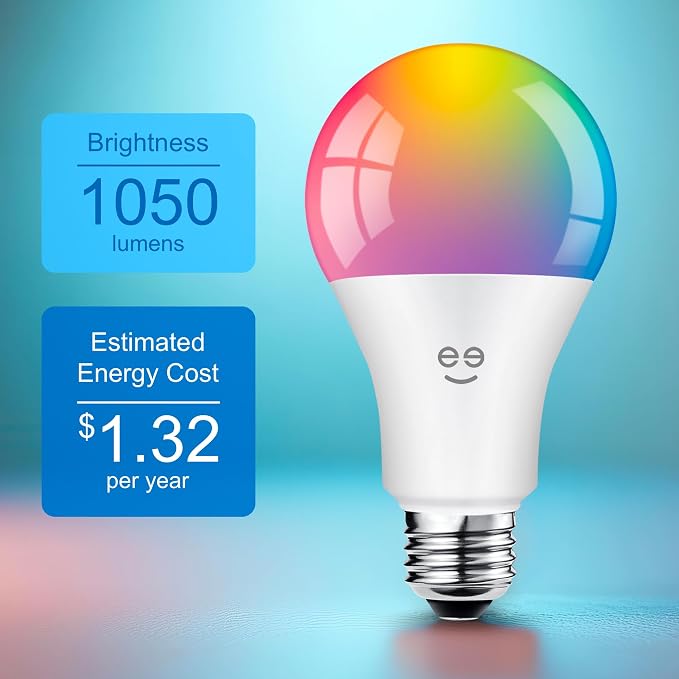 Geeni Prisma 1050 WiFi LED Light Bulb, Multicolor (2700K): Dimmable LED Bulbs, A21, 75-Watt Equivalent: No Hub Required: Compatible with Alexa, Google Assistant