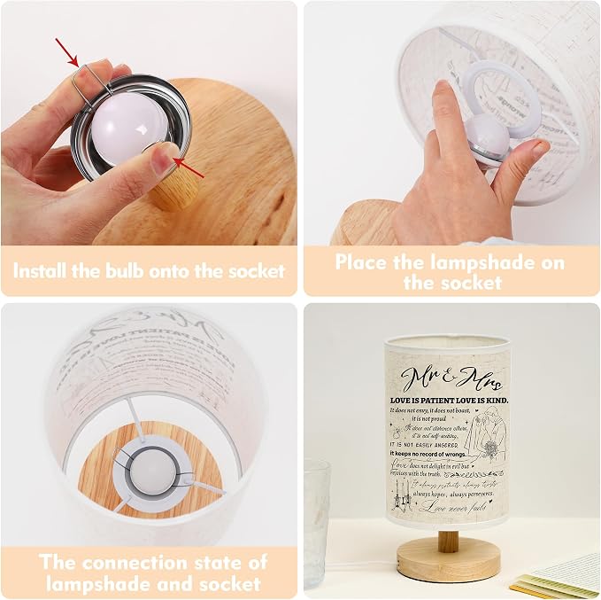 WSYEAR Wedding Gifts for Couples 2025 Table Lamp, Bridal Shower Gifts for Bride to Be, Anniversary Mr and Mrs Gifts, Wedding Gifts for Newlyweds Just Married Gifts Wedding Night Light