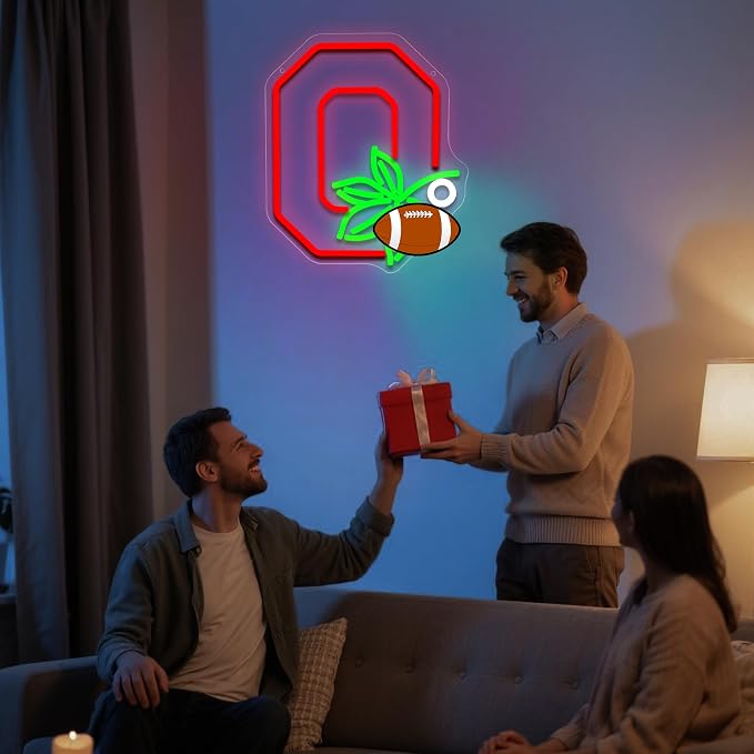 University Neon Sign for Wall Decor Football Neon Light for Man Cave | Dimmable University Led Sign for Fans, Bedroom, Dorm, Game Room,Bar Party Decor, Birthday Gifts for Men 12.9*10.9In