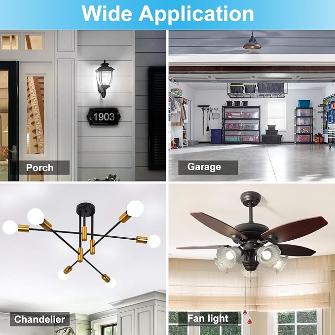 2PK Garage Door Opener Light Bulbs, 1500LM Ultra Bright, Minimize Interference, Compatible with Most Garage Door Openers, 12W, 6000K White, 120V, A19 Bulbs with E26 Base