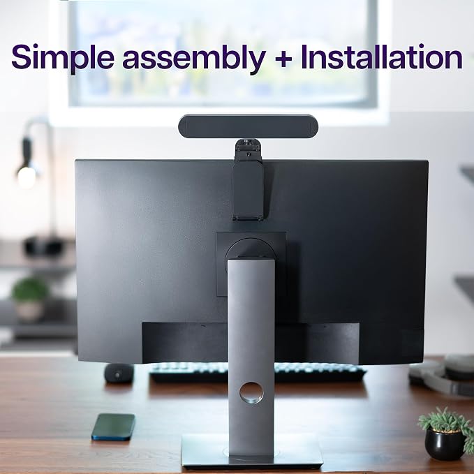 Webcam Light for Streaming on Monitor or Laptop, Freestanding Video Conference Lighting, USB-C Connectivity, Remote Control Included, Black, LF-WL1