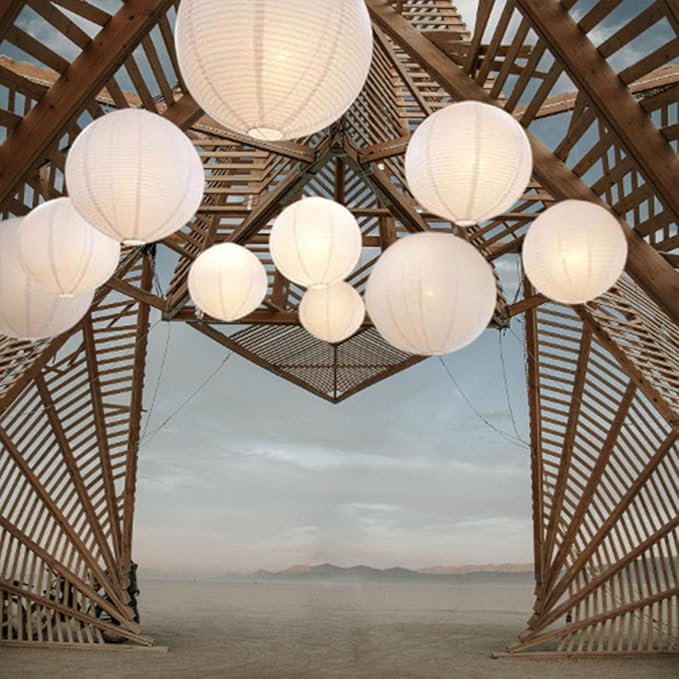 White Paper Lanterns Decorative,Hanging Chinese Lanterns Indoor Outdoor for Birthday, Wedding, Christmas, Bridal, Home Decor, Ceiling Decorations(Size of 4”, 6”, 8”, 10”,12Pcs)