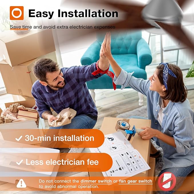 addlon Ceiling Fans with Lights, 52 Inch Low Profile Ceiling Fan with Light and Remote Control, Flush Mount, Reversible, 3CCT, Dimmable, Quiet, Silver Ceiling Fan for Bedroom Indoor/Outdoor Use
