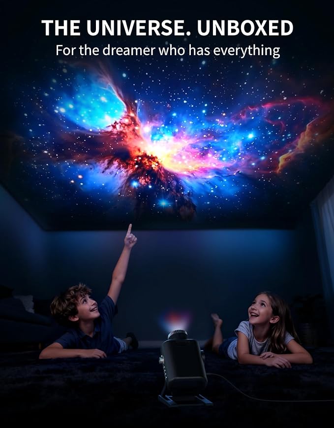 3D Immersive Galaxy Projector, 60 Themes Star Projector for Bedroom, Full-Room Planetarium Projector with Remote, HD Aurora Light Projector, Astronaut-Style Space Gift Kids