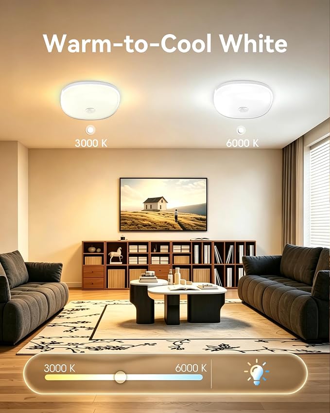 Rechargeable Ceiling Light with Switch, Wireless Closet Lights, Multicolor | No More Motion Sensor Guesswork โ You Decide Every ON/OFF