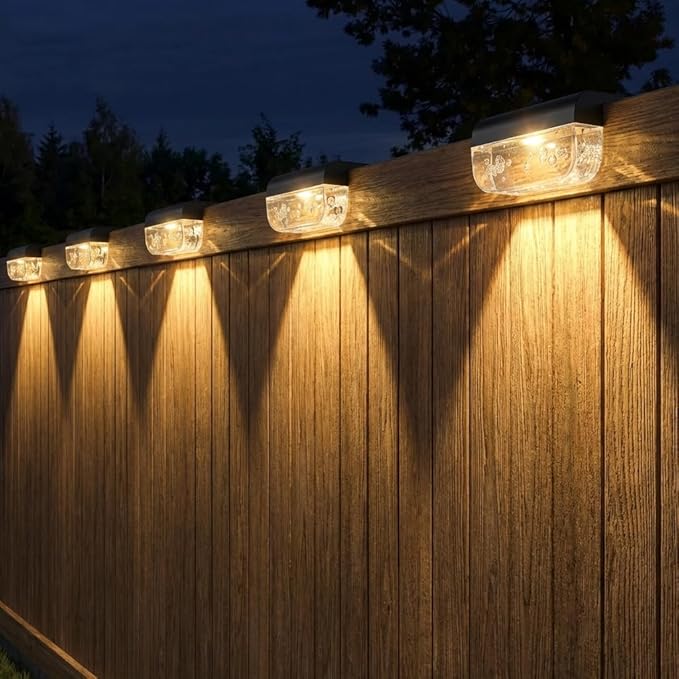 Solar Deck Lights 8 Pack, Solar Lights Outdoor Waterproof for Outside, Stairs, Step, Fence, Yard, Garden, Patio, Pool, Railing (Warm White)