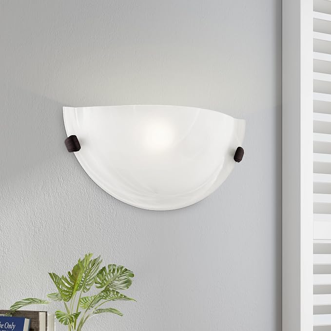Livex Lighting 4271-07 Oasis 1-Light Bronze Wall Sconce , White