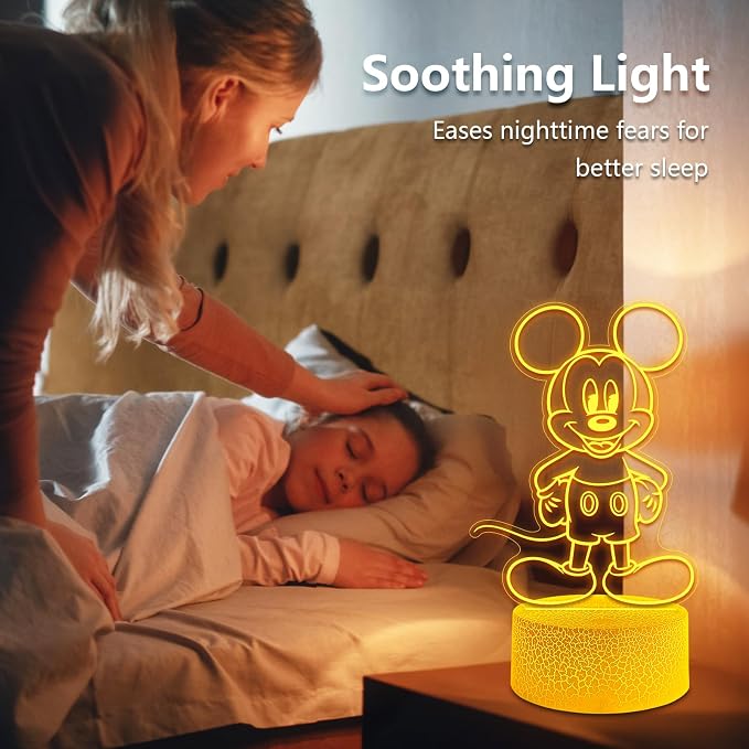 Cute Night Light for Kids - Anime Charater Decor Lamp with 16 Colors Change, Remote, Dim Control, 3D Illusion LED Night Lights for Kids Gifts Party Birthday Decoration