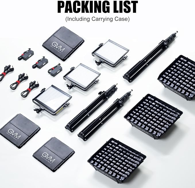 GVM 800D RGB Photography Lighting Kits with 3 Softboxes, 3 Packs Studio Lights with Bluetooth Control, YouTube Video Light with Upgrade18 Lighting Scenes, led Panel Lights for Video Recording