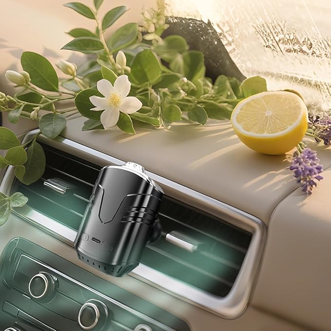 Star Lights for Car, Star Projector with Air Freshener, Ceiling Ambient Light with 6 Scents, Auto On/Off, Vent Clip Accent Light with Diffuser