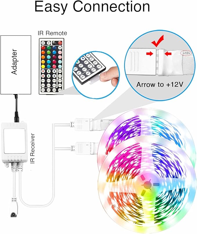 VOLIVO 400FT LED Strip Lights for Bedroom RGB Color Changing | 24-Key IR Remote, Smart App Control, Music Sync, Room & Home Decor Lighting