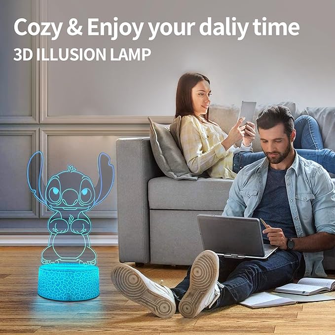 AIHYING Cool Night Light,16 Color Night Light,3D LED Lamp with Smart Remote Control,Boy Gifts for Children's Room Decoration,Christmas Holiday Gifts