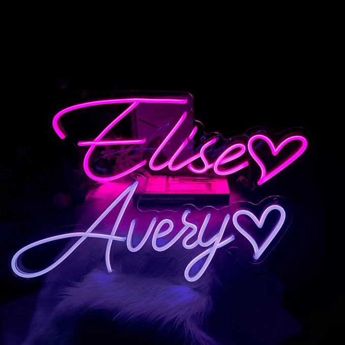 OPBYWE Custom Neon Signs, Personalized Large LED Light Signs for Wall Decor | Customizable Name Logo for Wedding,Business,Bar Shop,Salon,Bedroom & Birthday Party,Light Up Name Sign,Personalized Neon Sign