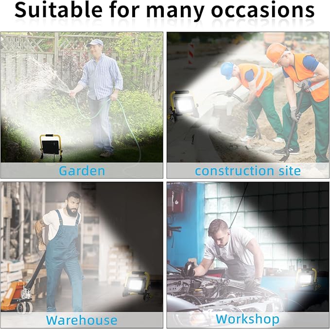 LED Light Work Stand: 3600LM Portable Lighting for Job Site, Construction & Garage Workshop,70W,IP66 Waterproof