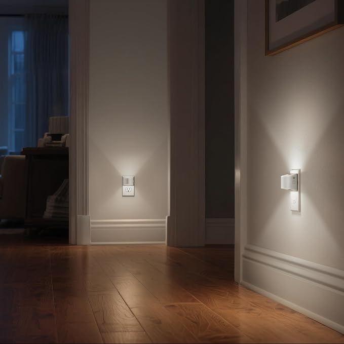 Night Light, Night Lights Plug into Wall, Adjustable, 5000K | 3 Level Brightness Adjustable Night Light, Dusk to Dawn Sensor Nightlights for Adults, Bedroom, Bathroom, Hallway, 4 packs