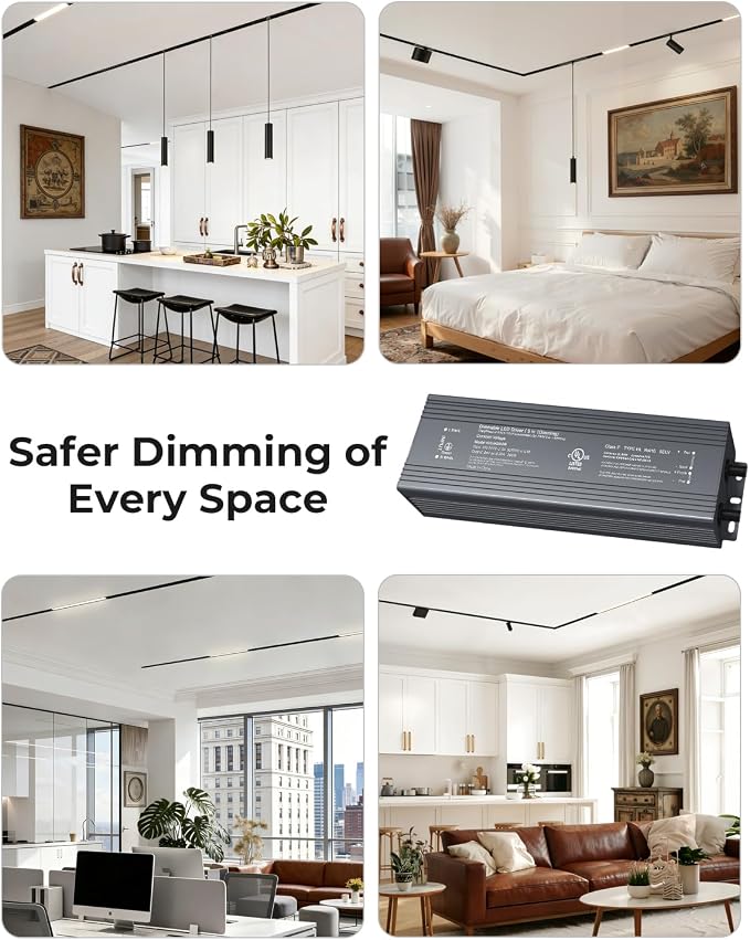 SCON 24V DC 200W LED Power Driver, Triac ELV 0-10V 1-10V Compatible | Dimmable Transformer for Track Lighting System, AC 120V to DC 24V Converter Supply for LED Lights, UL Certified