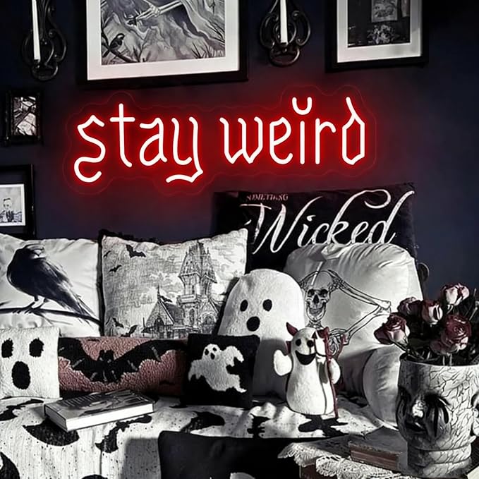 Stay Weird Neon Sign Red Neon Signs for Wall Decor Neon Light Sign with USB Neon Lights LED Neon Sign for Bedroom Living Room Study Room LED Signs for Wall Decor Birthday
