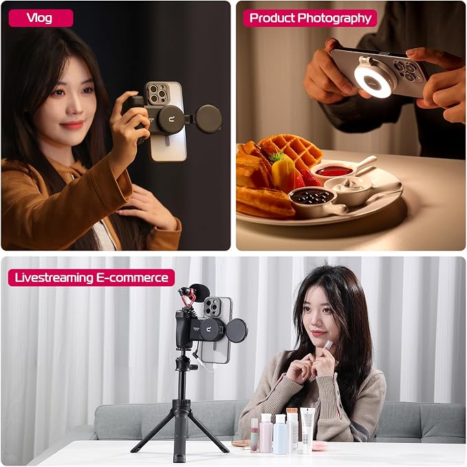 ULANZI Magnetic Selfie Light White, LED Fill Light Compatible with Magsafe, LED Selfie Ring Light Included Sticky Ring for Phones, for Selfies/Photography/TikTok/Zoom Calls/Video Recording