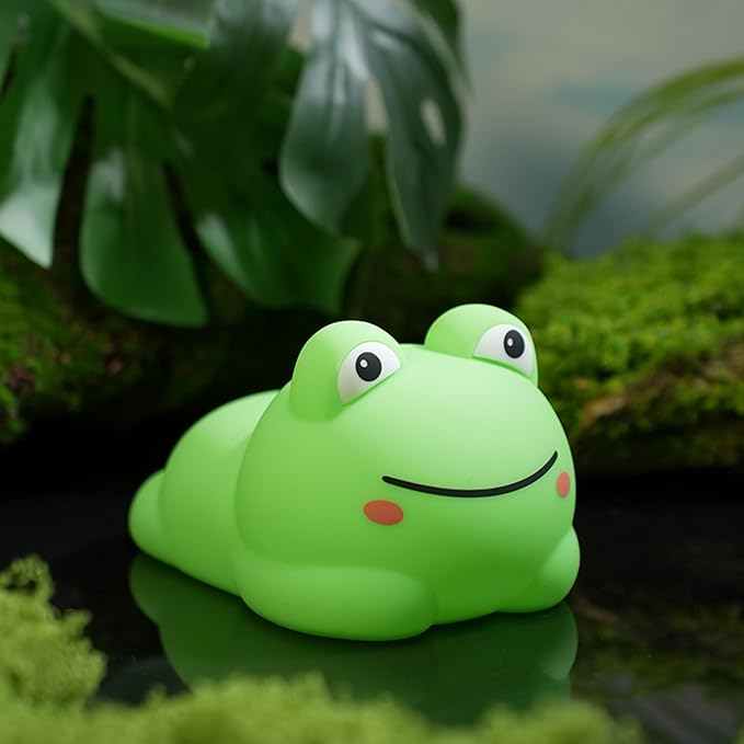 Led Cute Frog Night Light, Dimmable Timer Kawaii Lamps, Super Squishy Silicone USB Rechargeable Touch Control Night Lamp, Used for Camping Party Room Decor (Frog A)