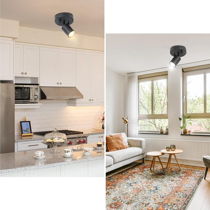 BoostArea LED Track Lighting Kit, Monopoint Sconce Adjustable Flush Mount Spot, Flexibly Rotatable Head for Kitchen, Living Room, Bedroom, GU10 Bulb Not Included