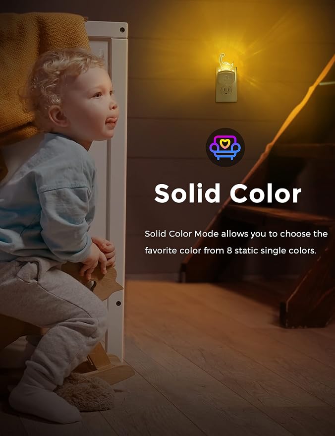 LOHAS Dinosaur Night Light for Boys, Kids Nightlight Plug in, Dusk to Dawn | LED Nursery Night Lights Plug into Wall, 3 Lighting Modes, Color Changing, RGB+Soft White 3000K, for Children, 1 Pack