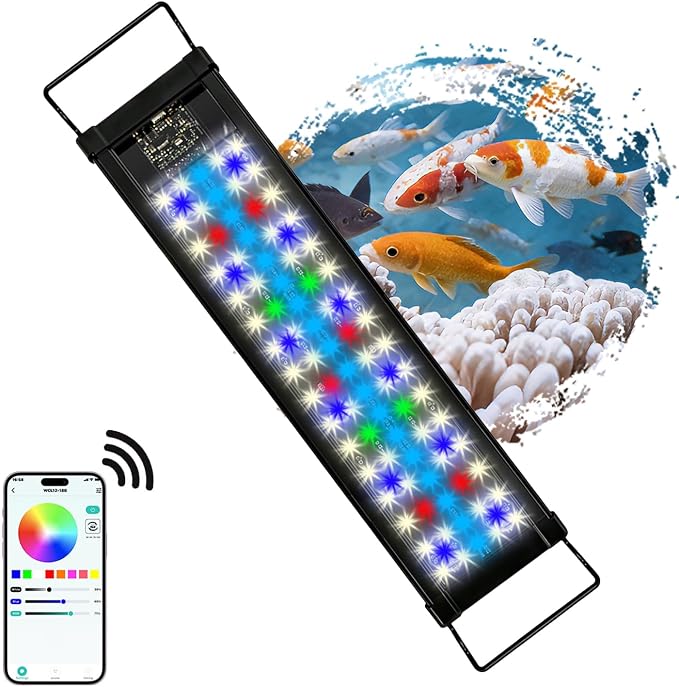 Smart LED Aquarium Light for Freshwater Tanks - App Control DIY Spectrum, Auto Timer & Sunrise Sunset Simulation (30-36 INCH)