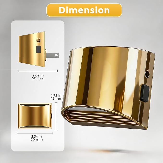 L LOHAS LED Night Lights Plug into Wall, Dimmable Night Light 2 Pack | Plug in Night Light with 3 Level Brightness, 3000K Soft White, Gold Housing