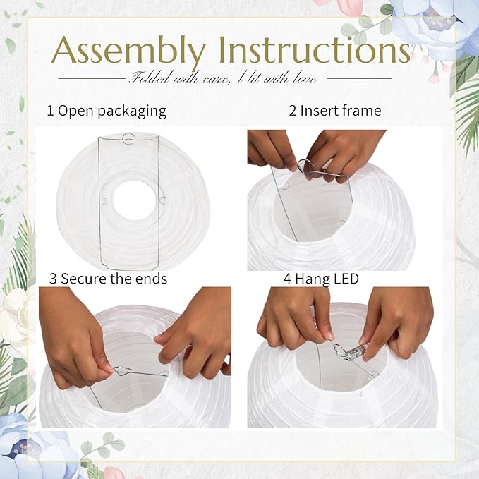 Chinese Paper Lanterns - Pack of 10, 10-Inch White Hanging Lights for Birthday Party Decorations, Ceiling Decor, Rainbow Classroom, Wedding, and Home Party