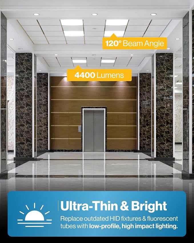 Sunco 24 Pack 2x2 LED Flat Panel Light, 40W, 3CCT, 4400LM, Dimmable | Selectable CCT 4000K/5000K/6000K, 0-10V, Commercial Troffer Replacement Lighting Fixture, Office and Drop Ceiling Lighting