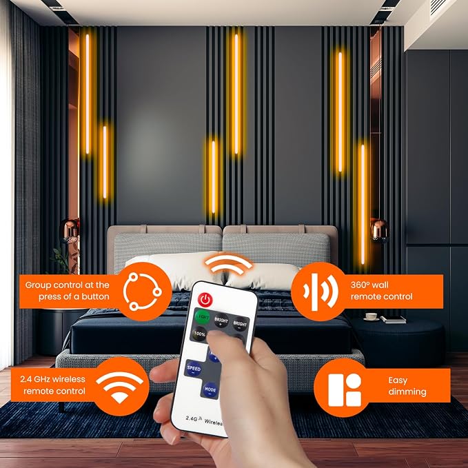 SHUNLEE Black Neon LED Recessed Lighting for Acoustic Panels, 6 Rolls WiFi 2700K Warm White Slat Wall Lights with Alexa & Remote, Flexible Neon LED Strip Lights for Acoustic Wall (2*44+2*28+2*20 in)